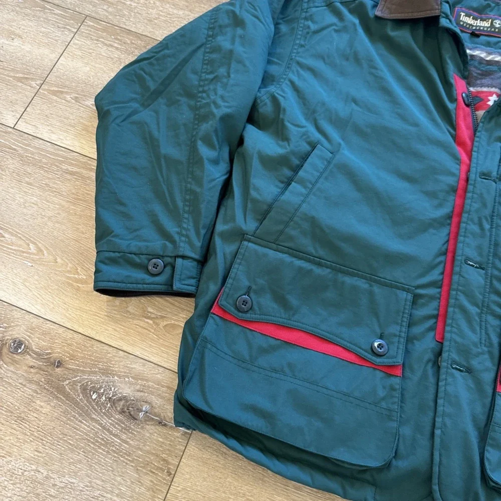 Vintage‎ Timberland Weathergear Jacket Mens L Barn Chore Parka Y2k 90s Green